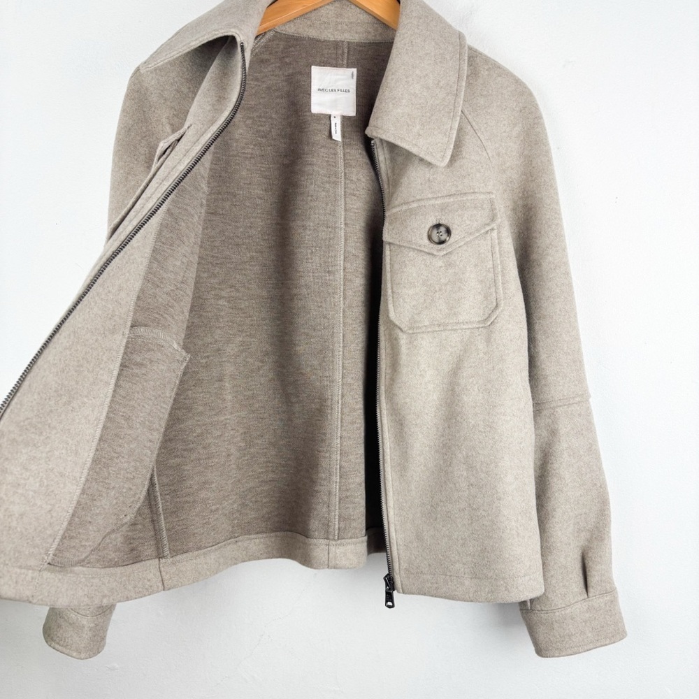 Avec Les Filles Utility Felted Full Zip Up Shacket Jacket Size S - Picture 8 of 10